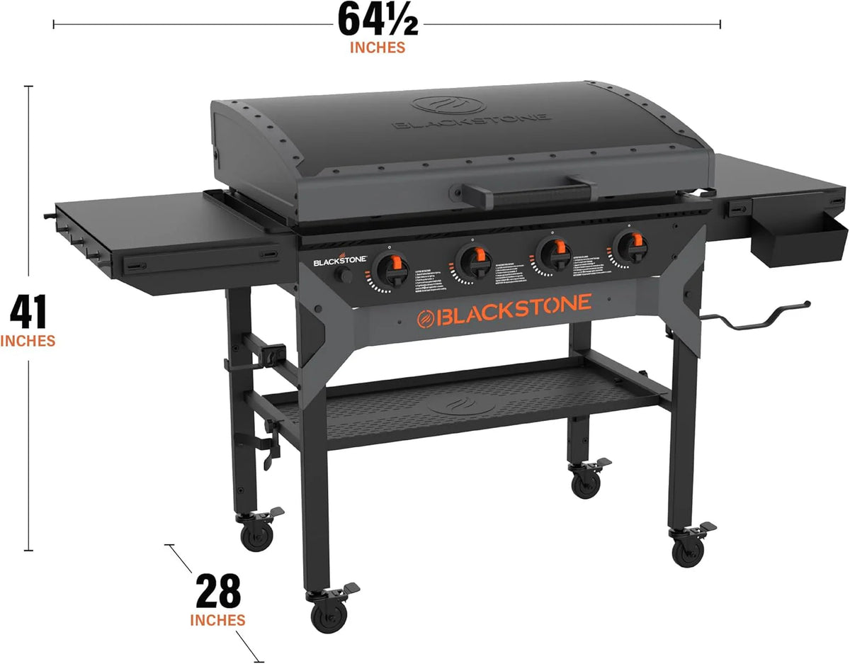 Iron-forged 36" Omnivore Griddle - Premium Powder-coated Steel with Reinforced Hood, Black Finish