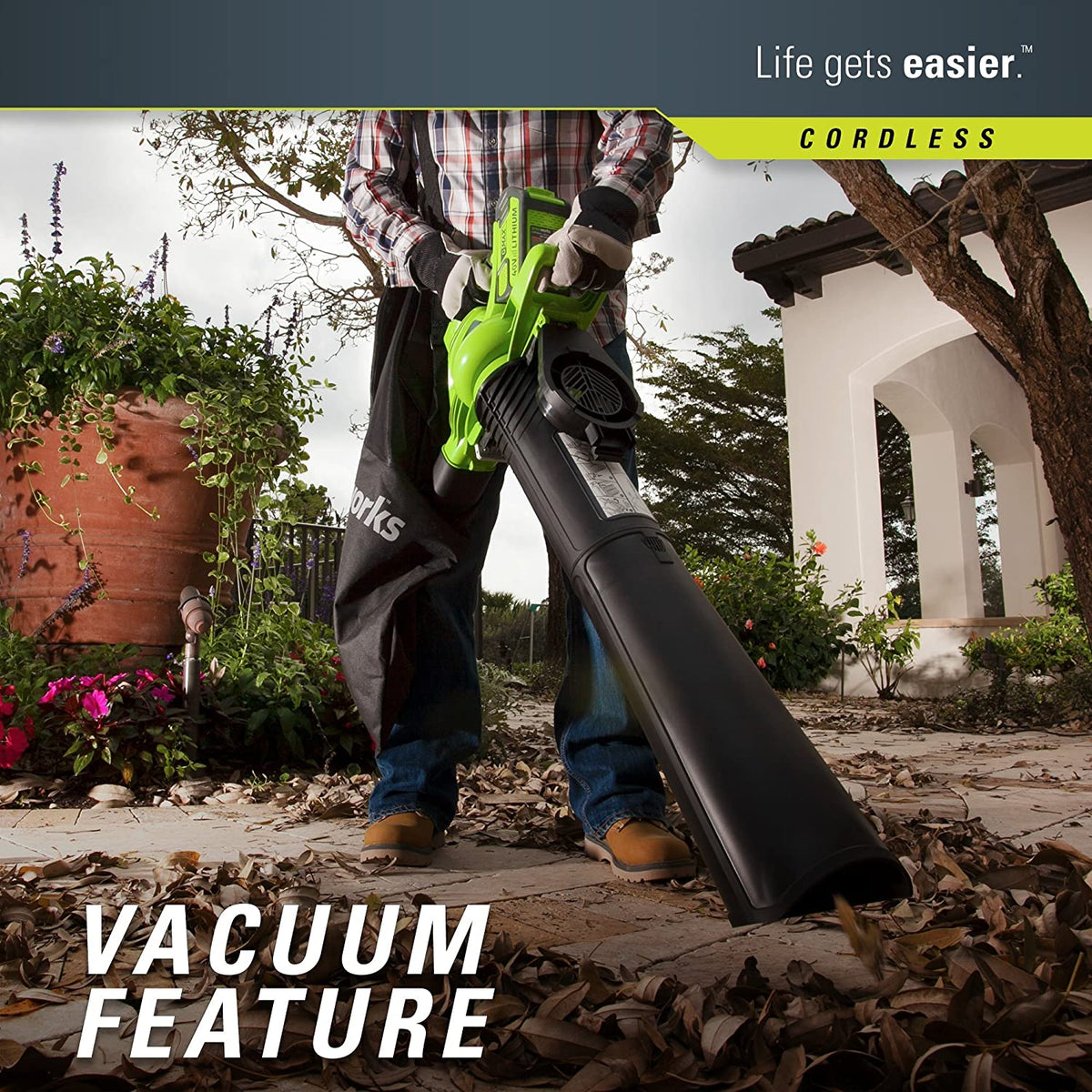 40V 185 Mph Variable Speed Cordless Leaf Blower/vacuum, 4.0AH Battery and Charger Included 24322
