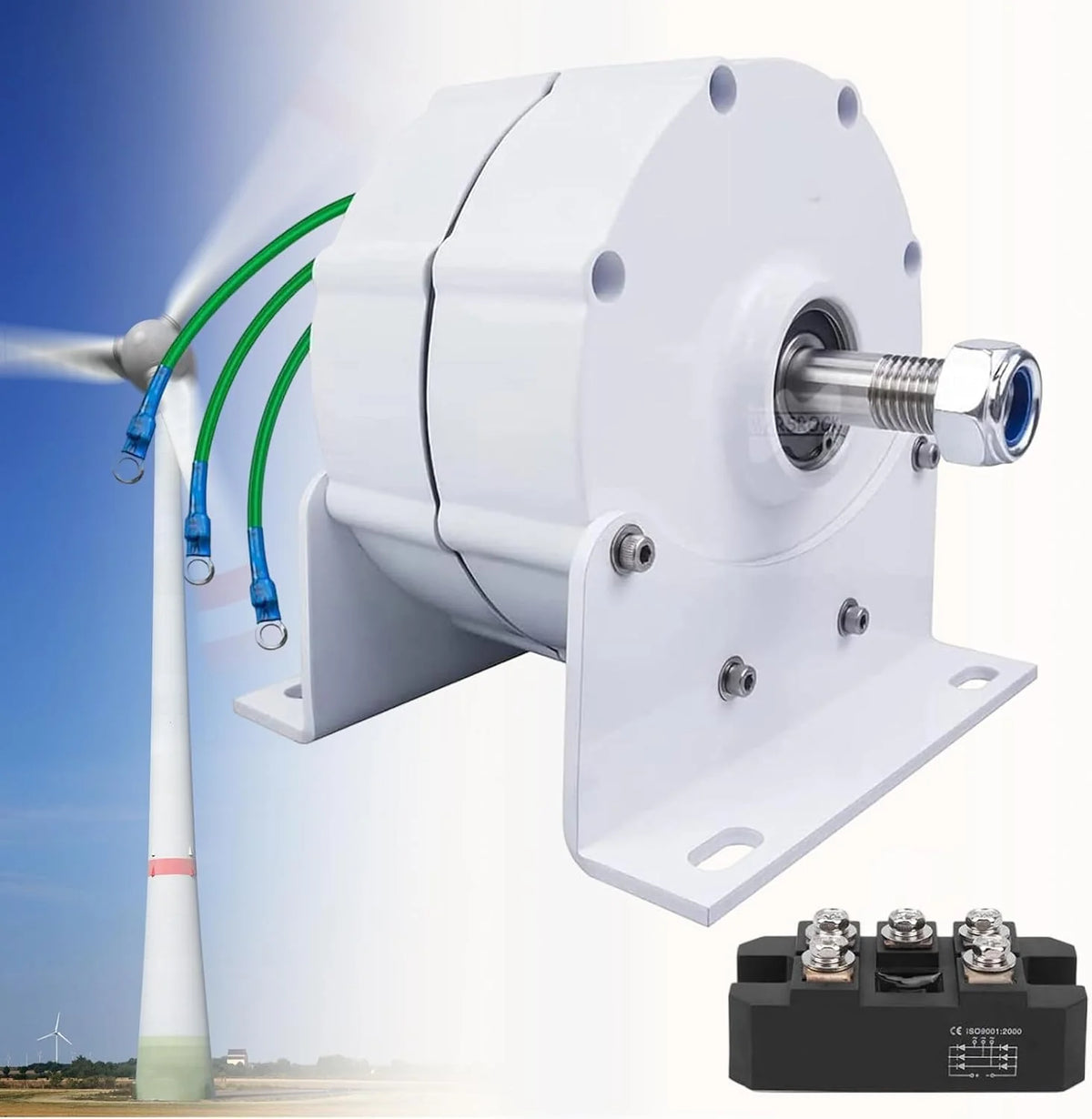12000W Low Rpm Permanent Magnet Generator 12V 24V 48V 120V 220V Free Energy Gearless Permanent Magnet Generator Motor DIY for Wind Turbine w