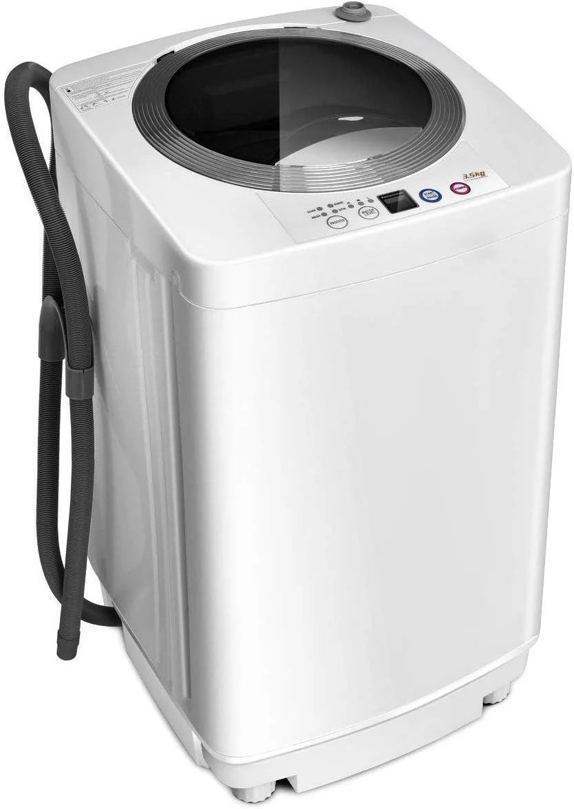 Giantex Portable Washing Machine Full Automatic Washer and Dryer Combo with Built in Pump Drain 8 lbs Capacity Compact Laundry Washer Spin D