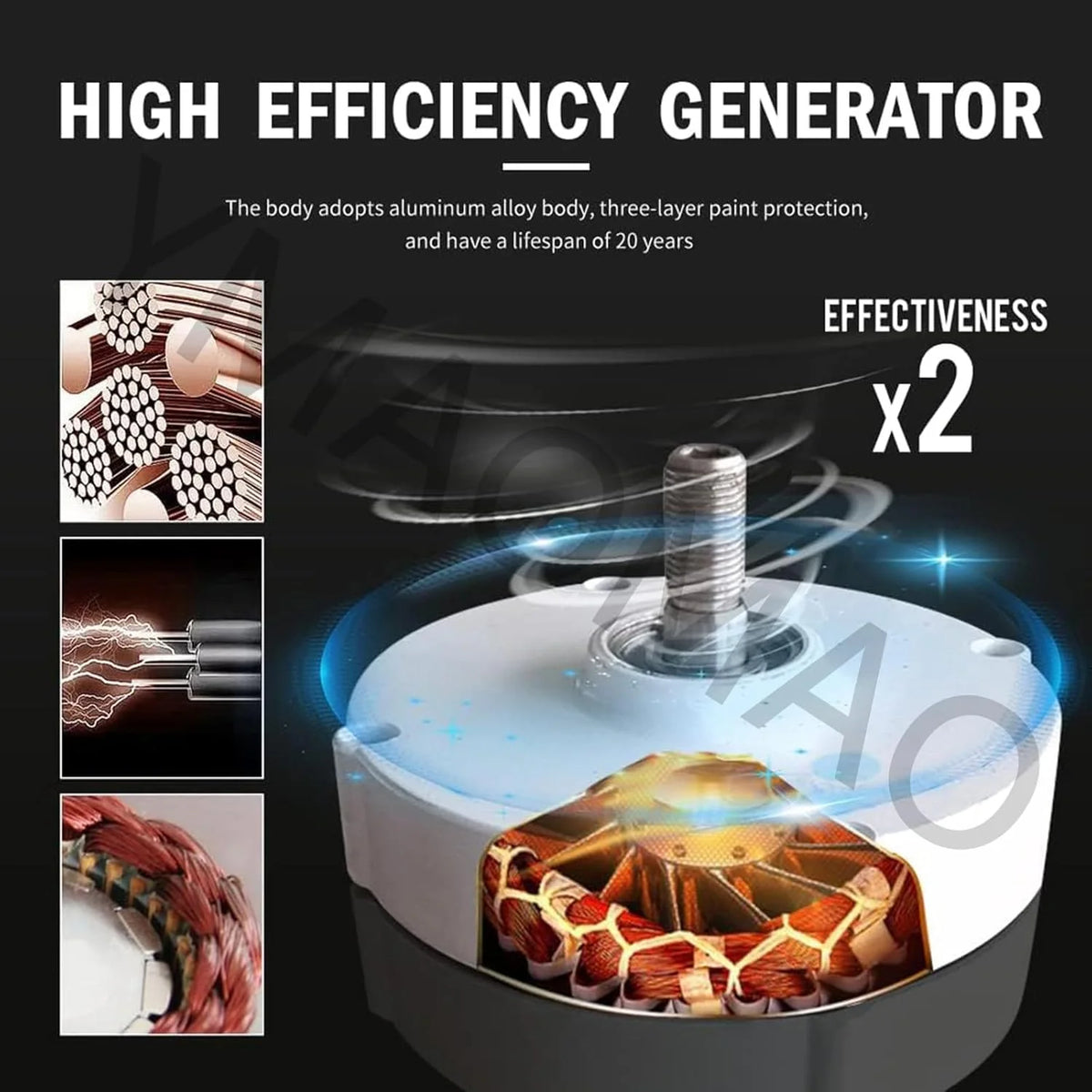 12000W Low Rpm Permanent Magnet Generator 12V 24V 48V 120V 220V Free Energy Gearless Permanent Magnet Generator Motor DIY for Wind Turbine w