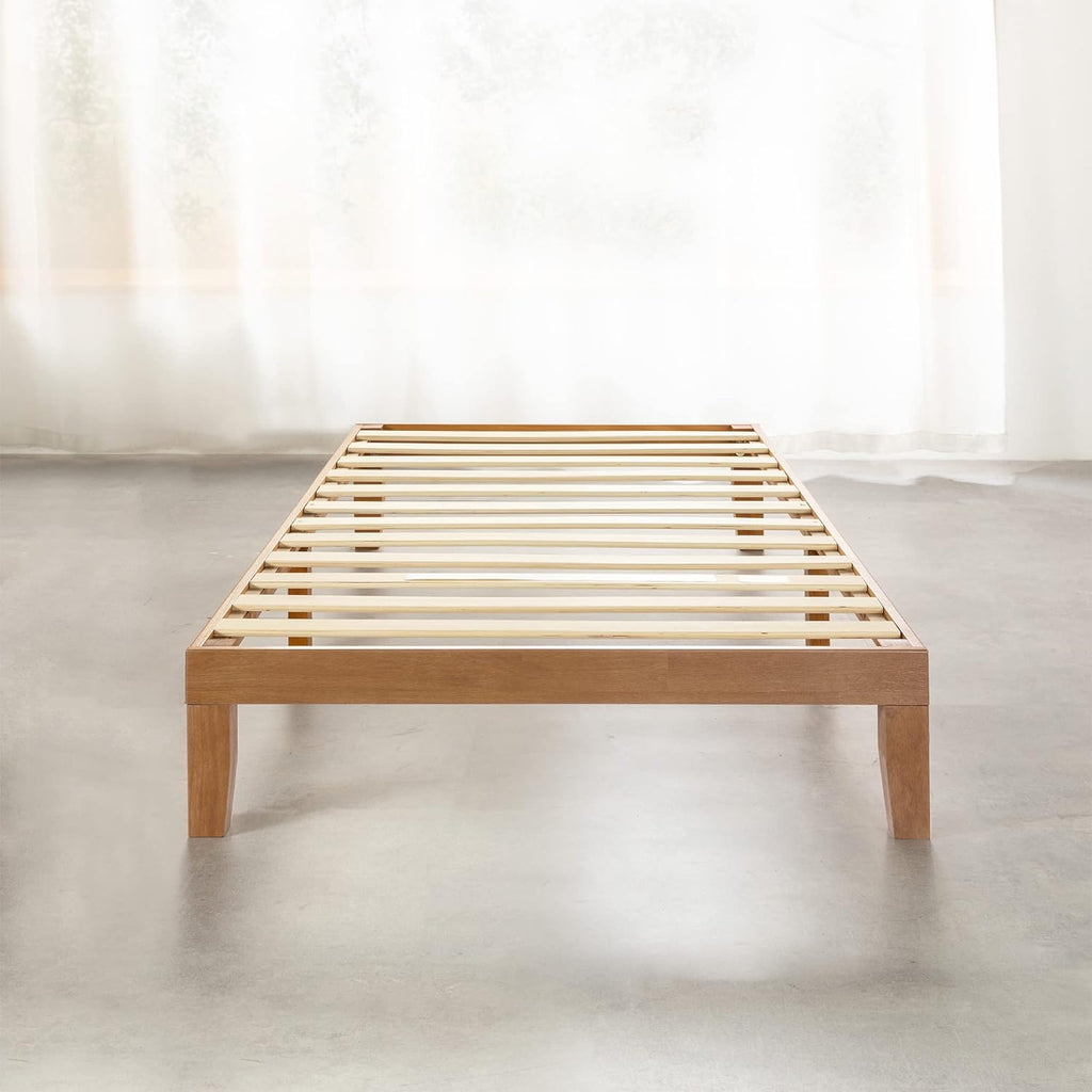 12-Inch Solid Wood Platform Bed Frame, Queen, Natural