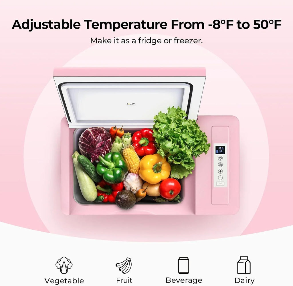 12 Volt Refrigerator 12V Car Fridge 23 quart Portable Freezer Compressor Cooler 12/24V Dc 110~240 Volt AC for Truck Van RV Camper Suv Travel…
