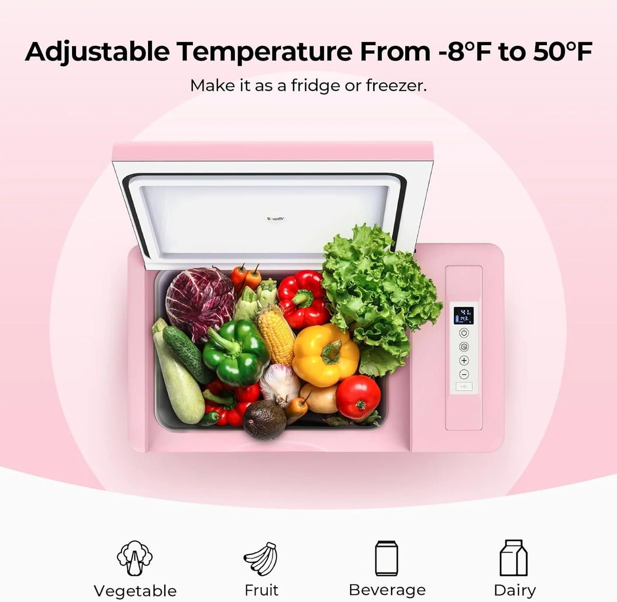 12 Volt Refrigerator 12V Car Fridge 23 quart Portable Freezer Compressor Cooler 12/24V Dc 110~240 Volt AC for Truck Van RV Camper Suv Travel…