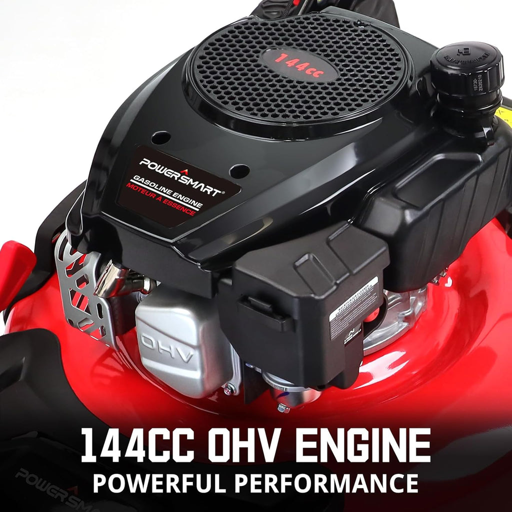 21-Inch 144cc Gas Push Lawn Mower with Mulching and Side Discharge