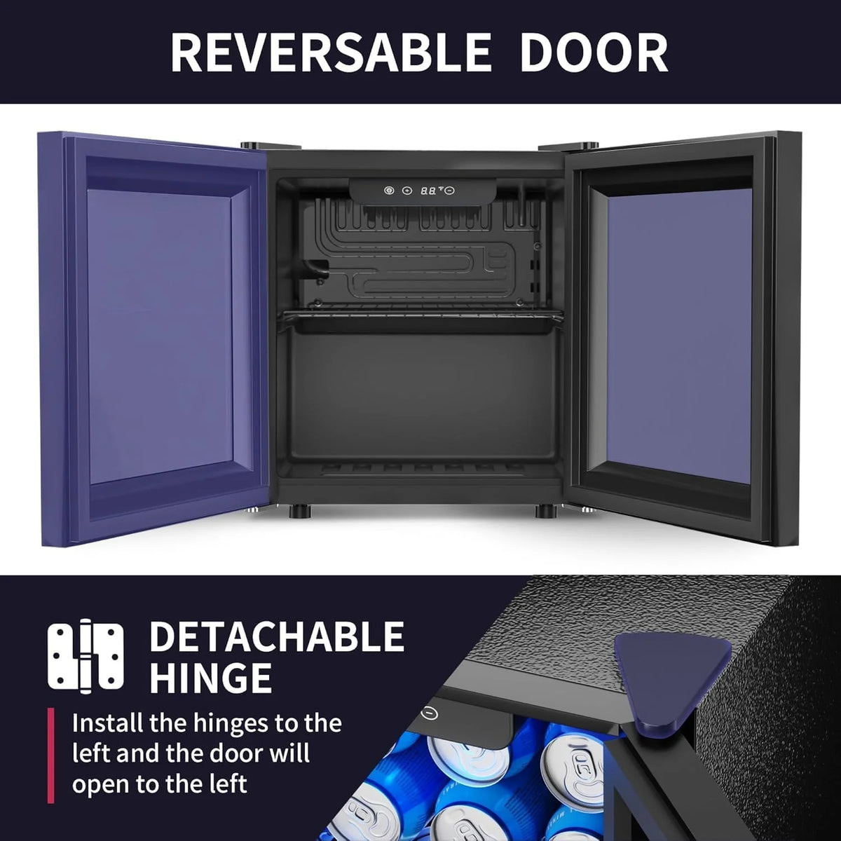 Beverage Refrigerator Cooler - 126 Can Mini Fridge with Glass Door for Soda Beer or Wine, Beverage Cooler for Home, Office, Bar with…