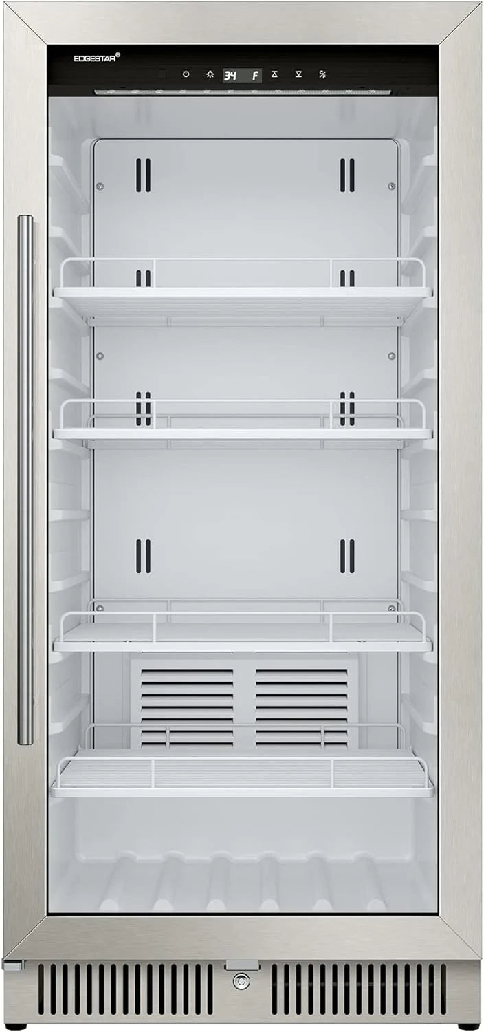 22" Wide 10.1 Cu. ft. Commercial Beverage Merchandiser - Stainless Steel, Temp Alarm, Reversible Door