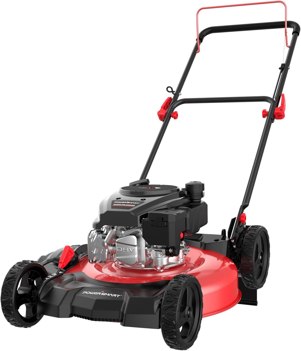21-Inch 144cc Gas Push Lawn Mower with Mulching and Side Discharge