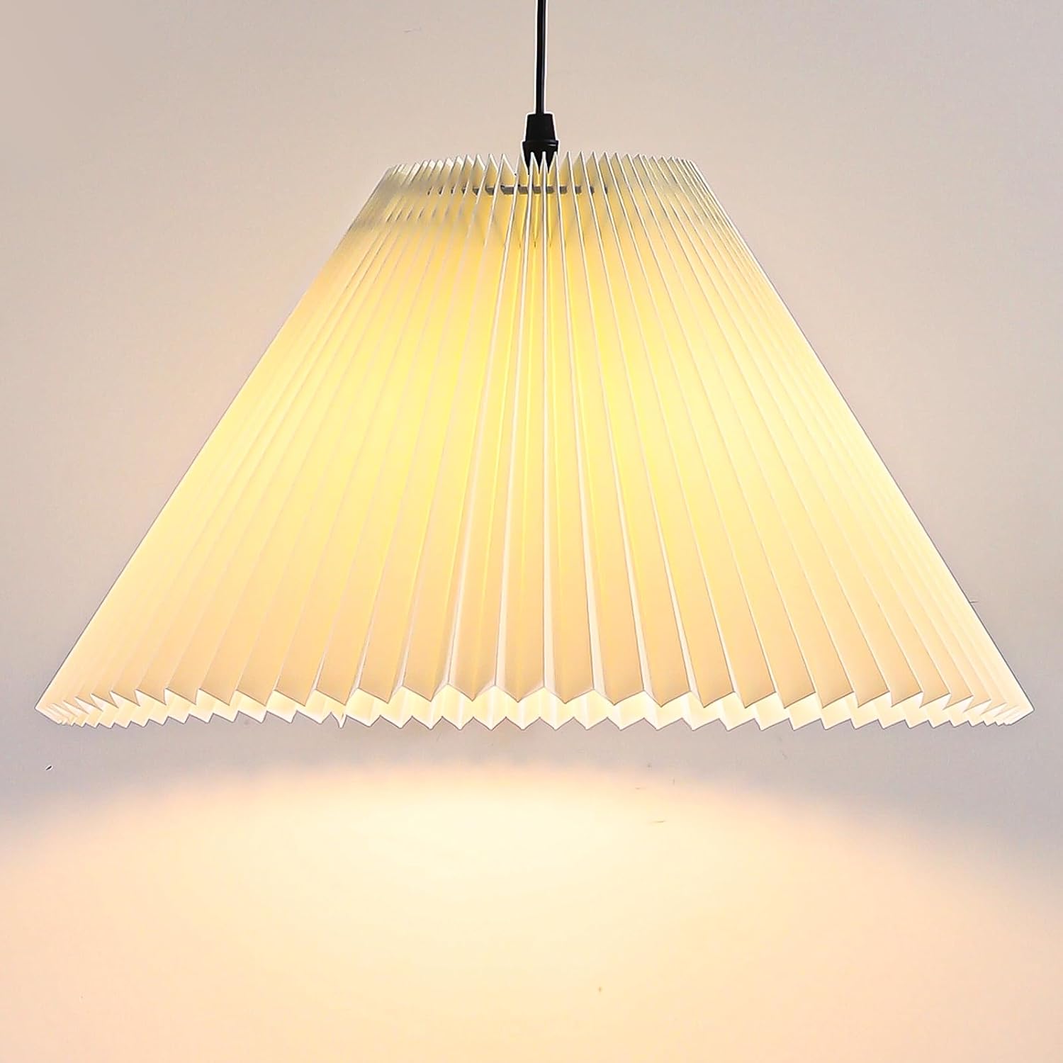 Shadevie Pleated Fabric Lamp Shade, Cream – for Arc & Floor Lamps