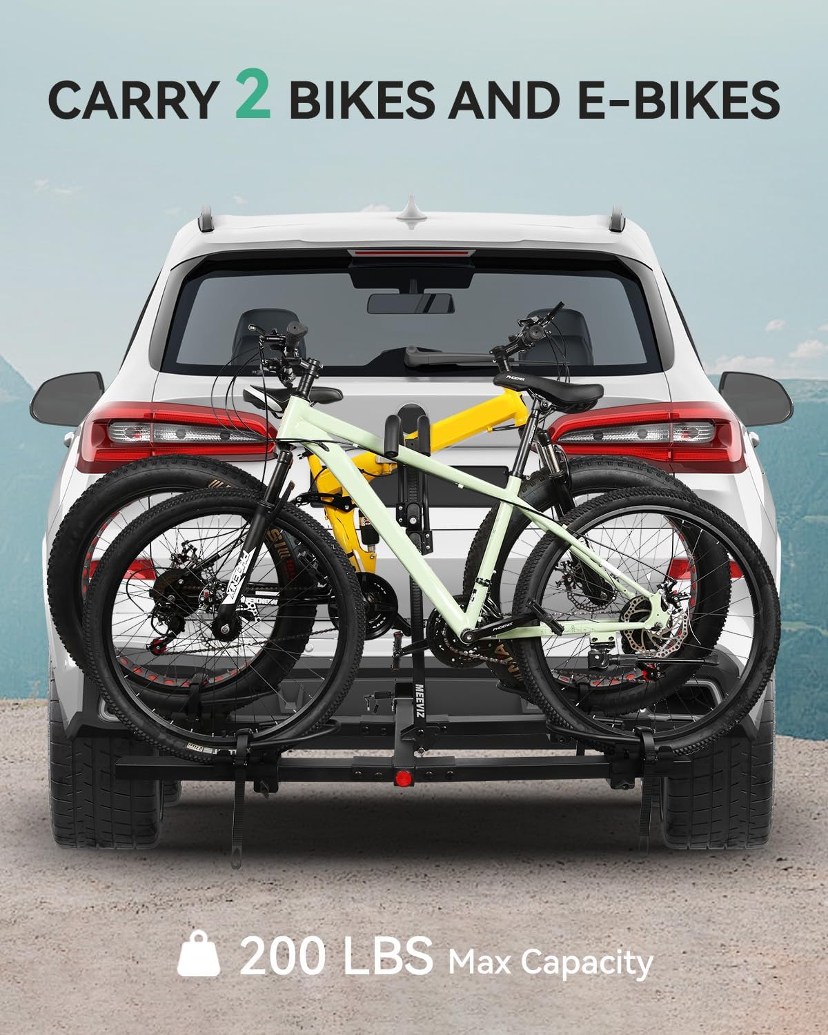 Hitch-Mounted 2-Bike Rack for Cars and SUVs