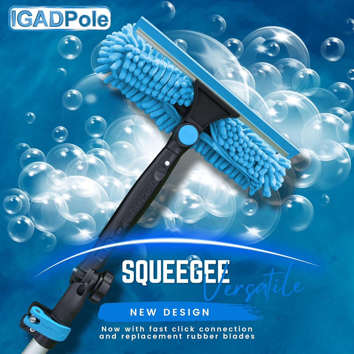 24-Foot Telescoping Window Cleaning Kit with Brush and Squeegee