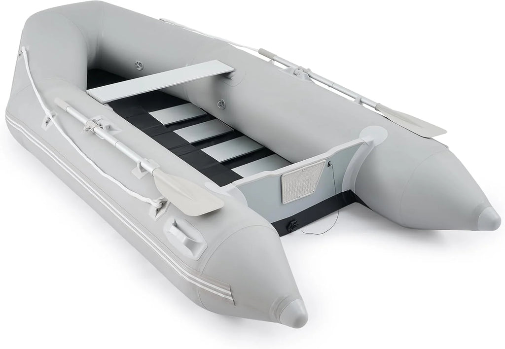 10FT Inflatable Dinghy Boat, 4 Person 990LB Transom Sport Tender Boat with Pump Aluminum Oars Floor, Heavy Duty Inflatable Raft Kayak for…