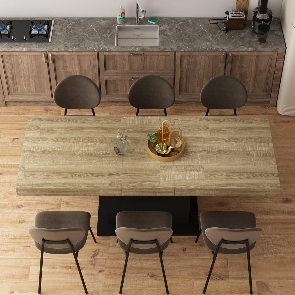 Extendable Dining Table for 6 to 8 People, 63 to 78.7 Inches