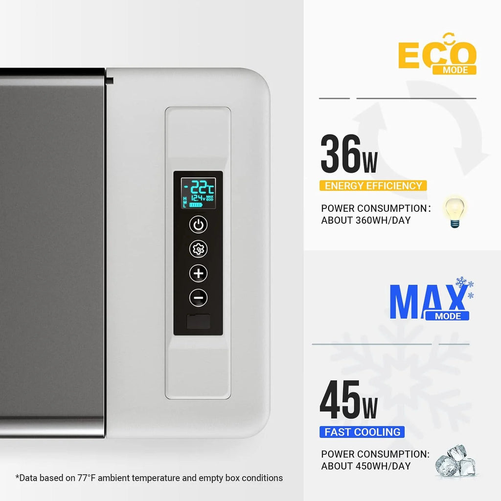 12 Volt Refrigerator 12V Car Fridge 23 quart Portable Freezer Compressor Cooler 12/24V Dc 110~240 Volt AC for Truck Van RV Camper Suv Travel…