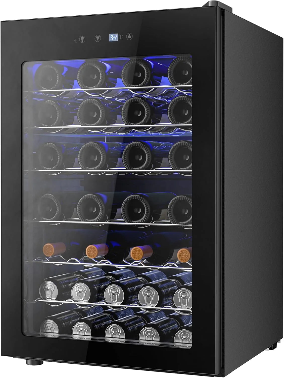 Beverage Refrigerator Cooler - 126 Can Mini Fridge with Glass Door for Soda Beer or Wine, Beverage Cooler for Home, Office, Bar with…