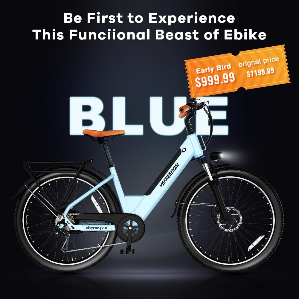 26-Inch Electric Mountain Bike with 1,000W Peak Motor and 7 Speeds