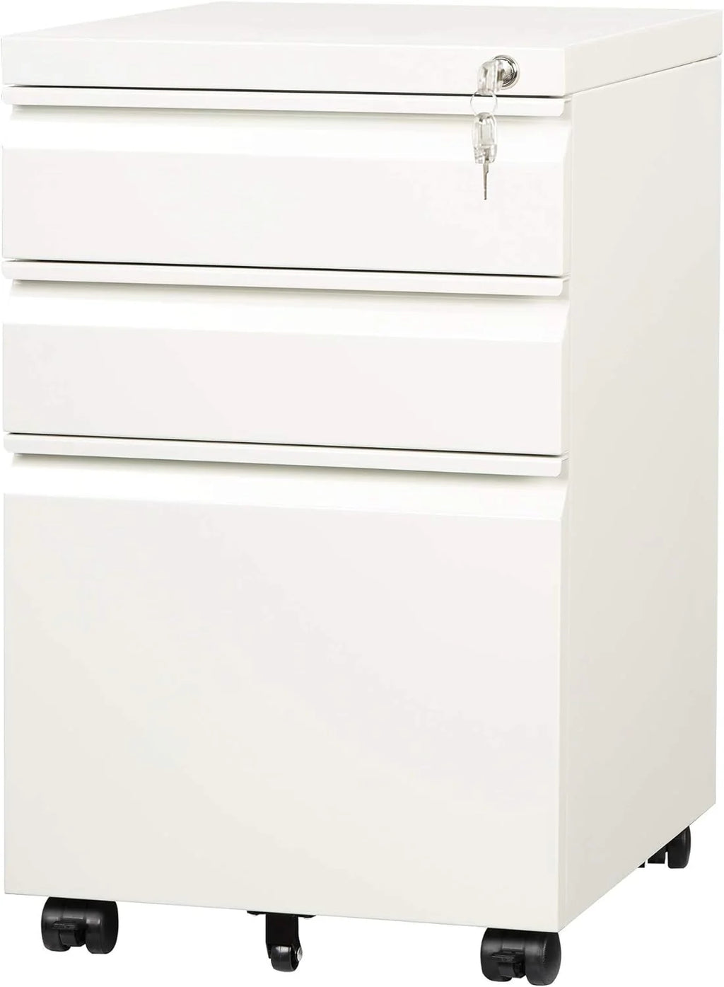 3 Drawer Mobile File Cabinet Under Desk Office, Fully Assembled Except Casters, Letter/legal Size, Black