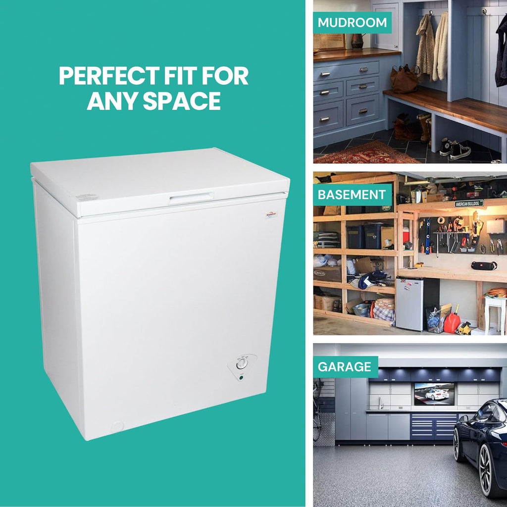 5 cu ft Chest Freezer with Removable Storage Basket