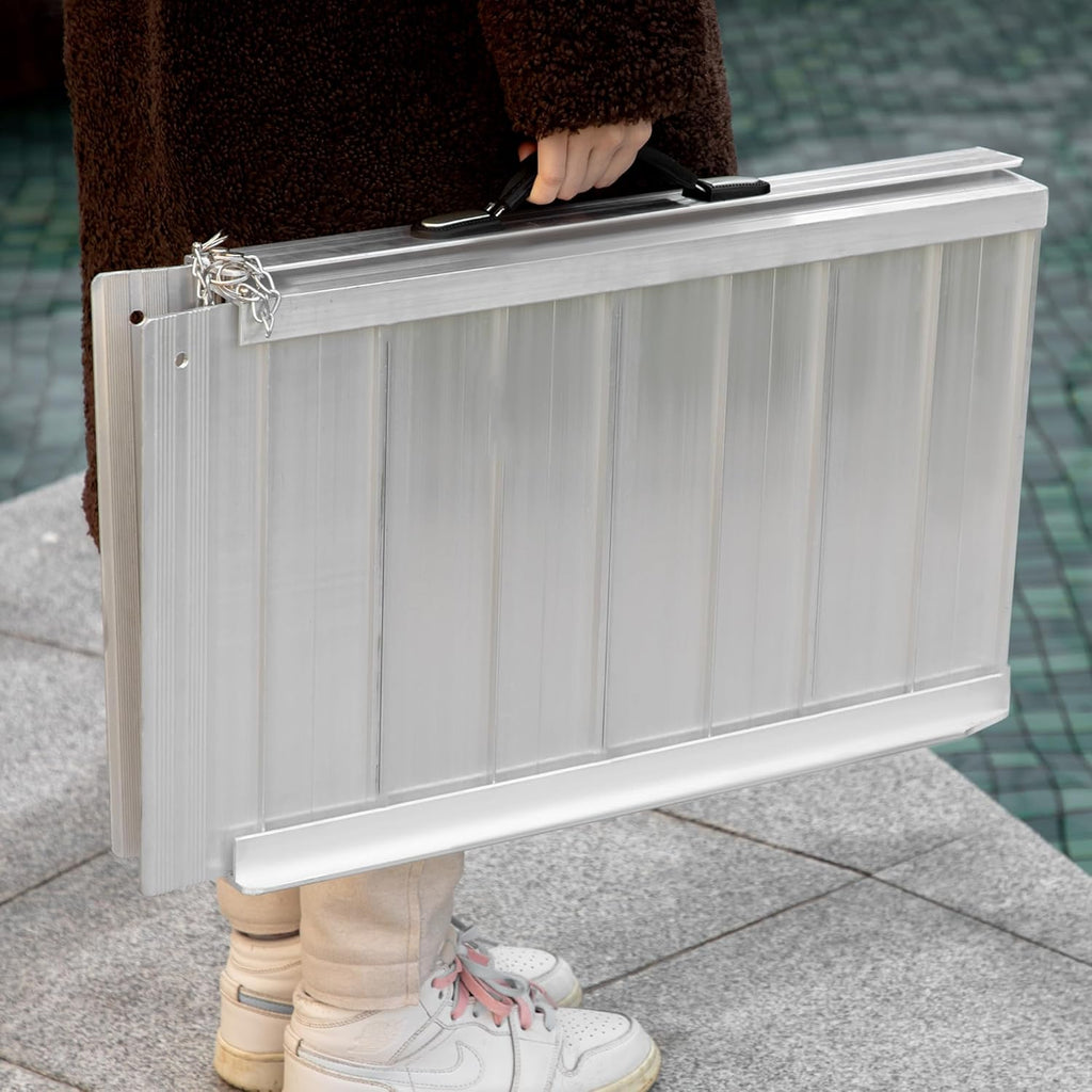 8-Foot Folding Aluminum Wheelchair Ramp
