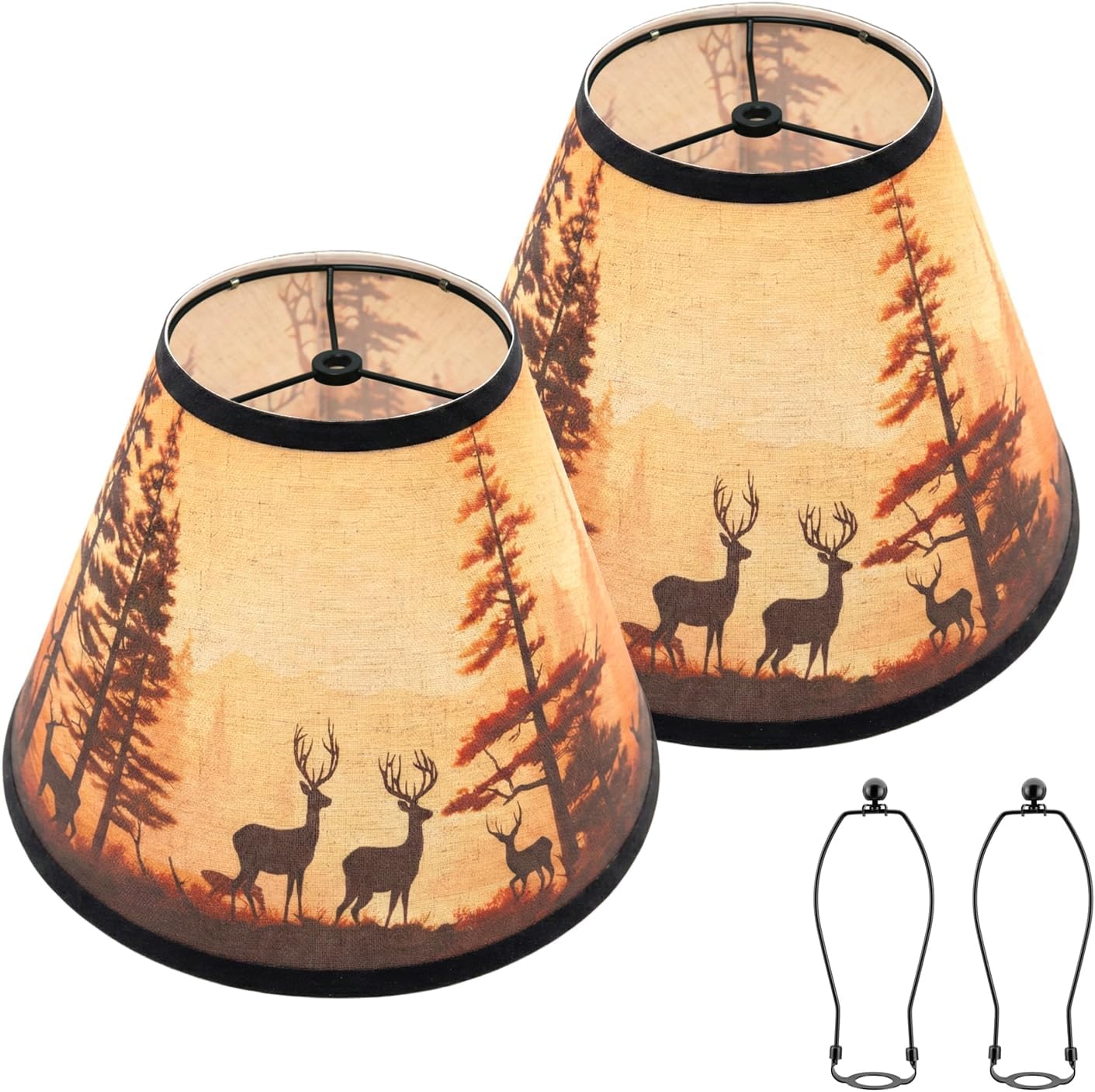 Shadevie Rustic Deer Print Drum Lamp Shade – for Cabin & Lodge Decor