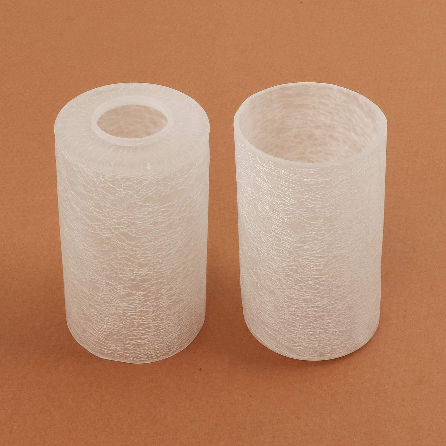 Shadevie Frosted Crackle Glass Cylinder Lamp Shade – for Wall Sconces & Chandeliers