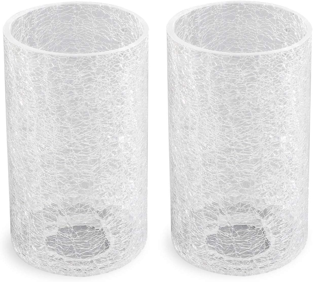 Shadevie Frosted Crackle Glass Cylinder Lamp Shade – for Wall Sconces & Chandeliers