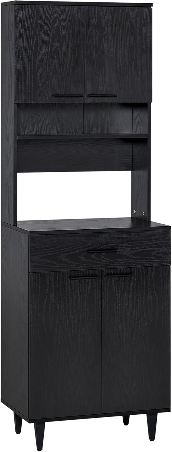 71-Inch Freestanding Kitchen Pantry with Microwave Space, White