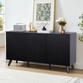 Fluted Sideboard Cabinet with Doors, Walnut