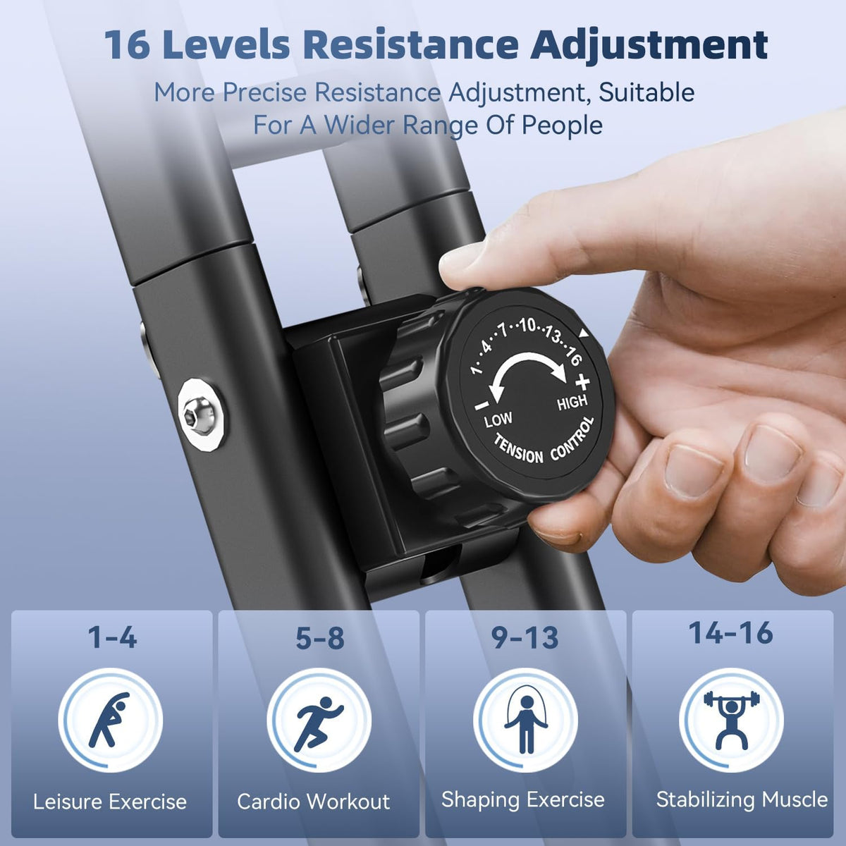 Folding Exercise Bike with 16-Level Magnetic Resistance