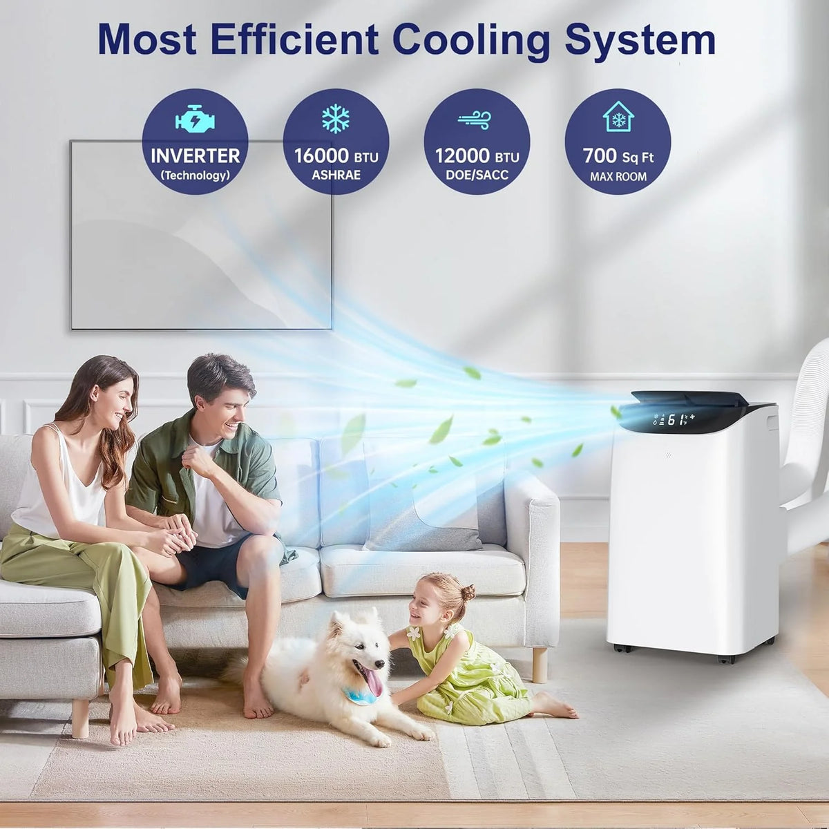 14000 btu Portable Air Conditioners with Remote Control, 3-IN-1 Free Standing Cooling AC Unit with Fan & Dehumidifier, Cools Room Up to 700…