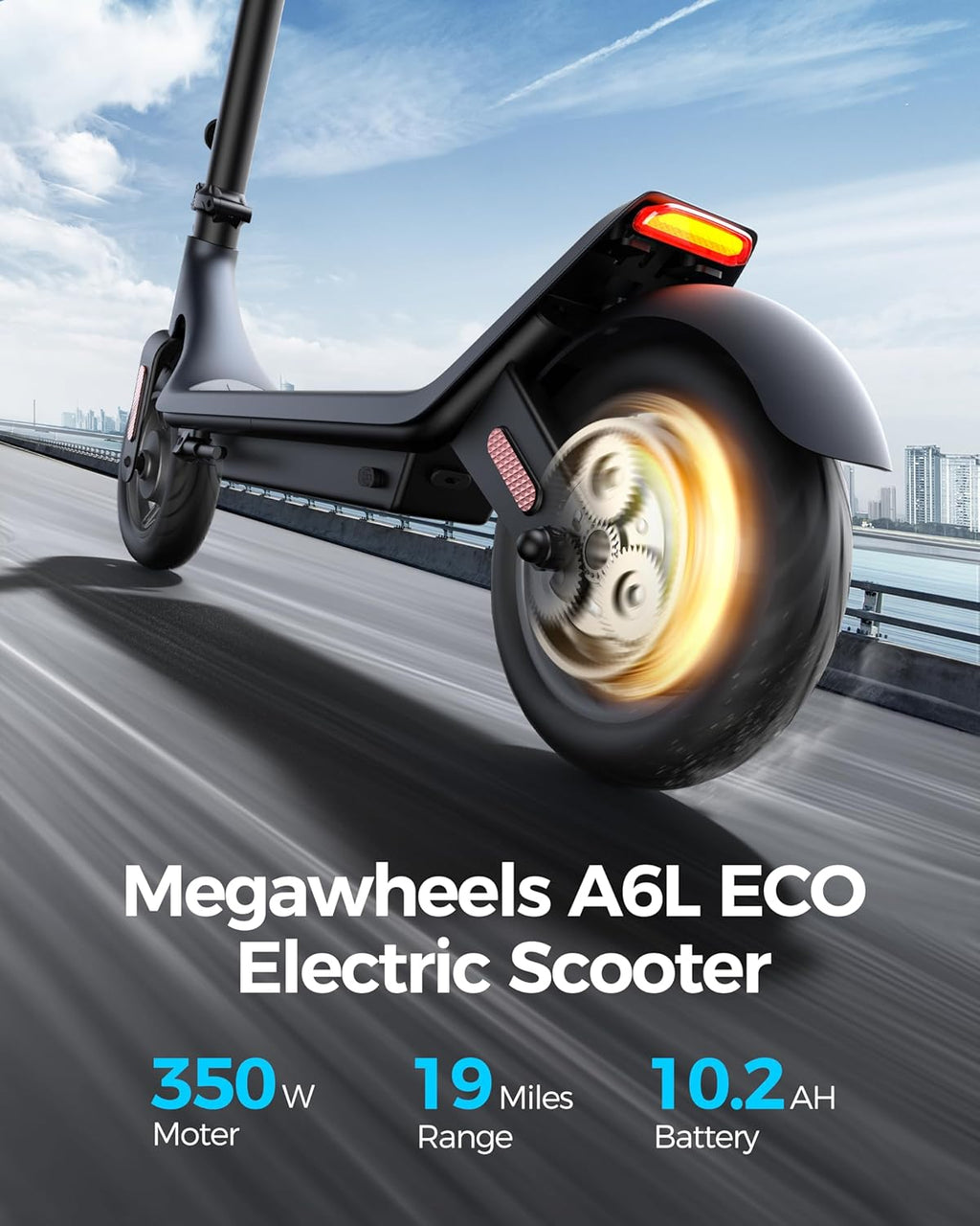 A6L ECO Electric Scooter, 350W, 10-Inch Tires
