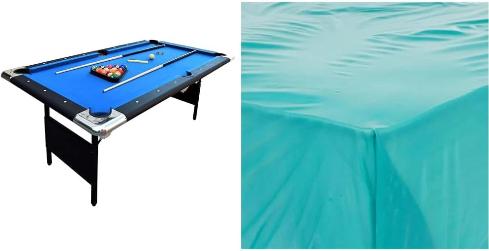 6 ft Portable Pool Table, Adults Folding Billiards Tables for Game Room with Easy Foldable Storage, Includes Full Set of Billiard Balls,…