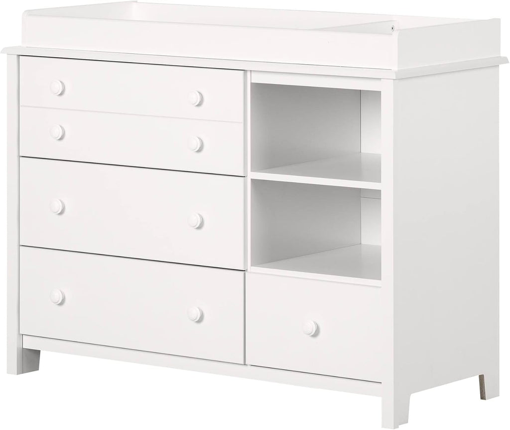 Baby Changing Table with Storage Drawers, White
