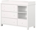 Baby Changing Table with Storage Drawers, White