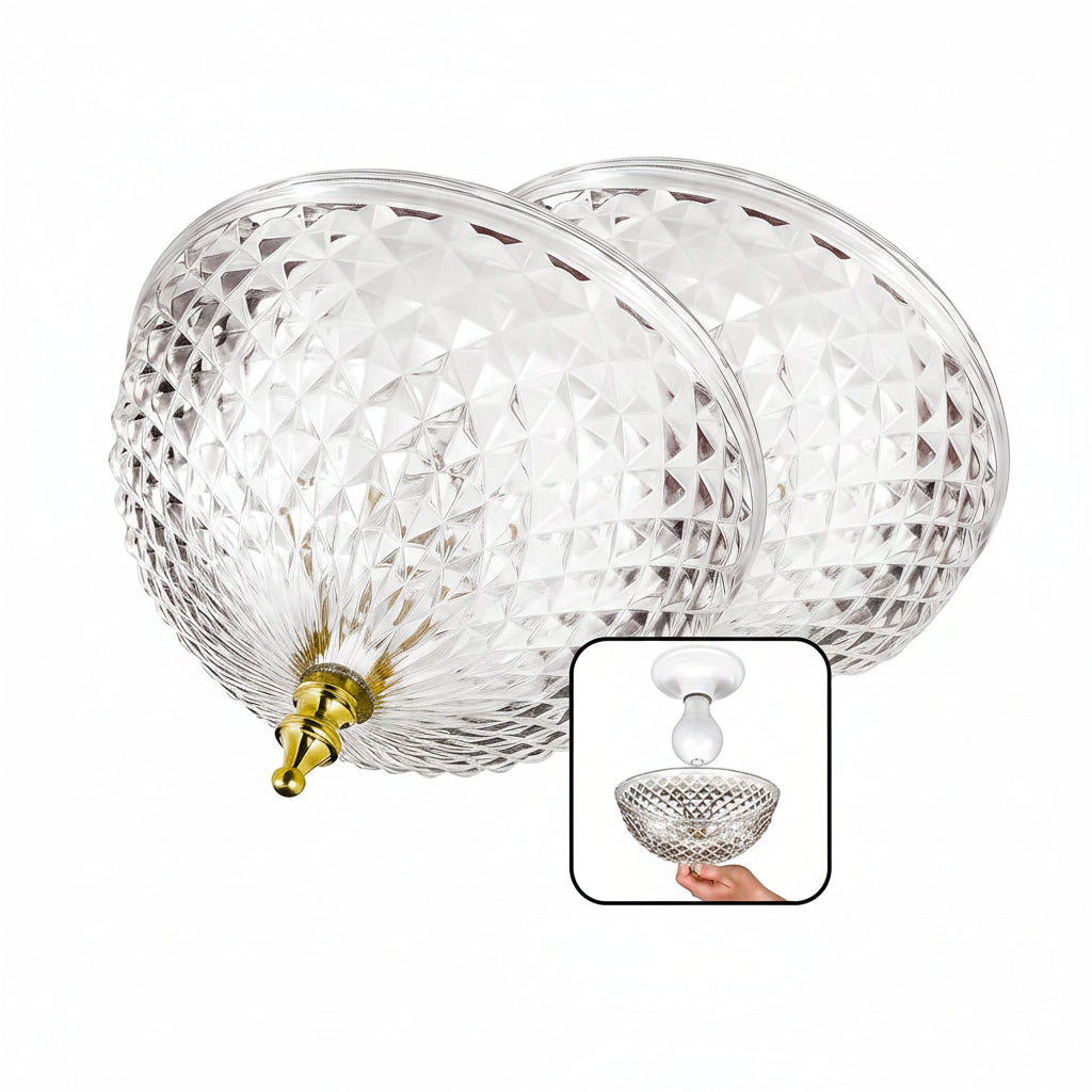 Shadevie Diamond-Cut Acrylic Clip-On Lamp Shade – for Ceiling Bulbs & Lamps