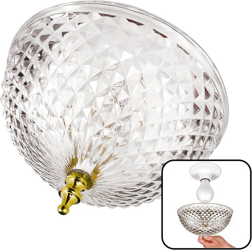 Shadevie Diamond-Cut Acrylic Clip-On Lamp Shade – for Ceiling Bulbs & Lamps