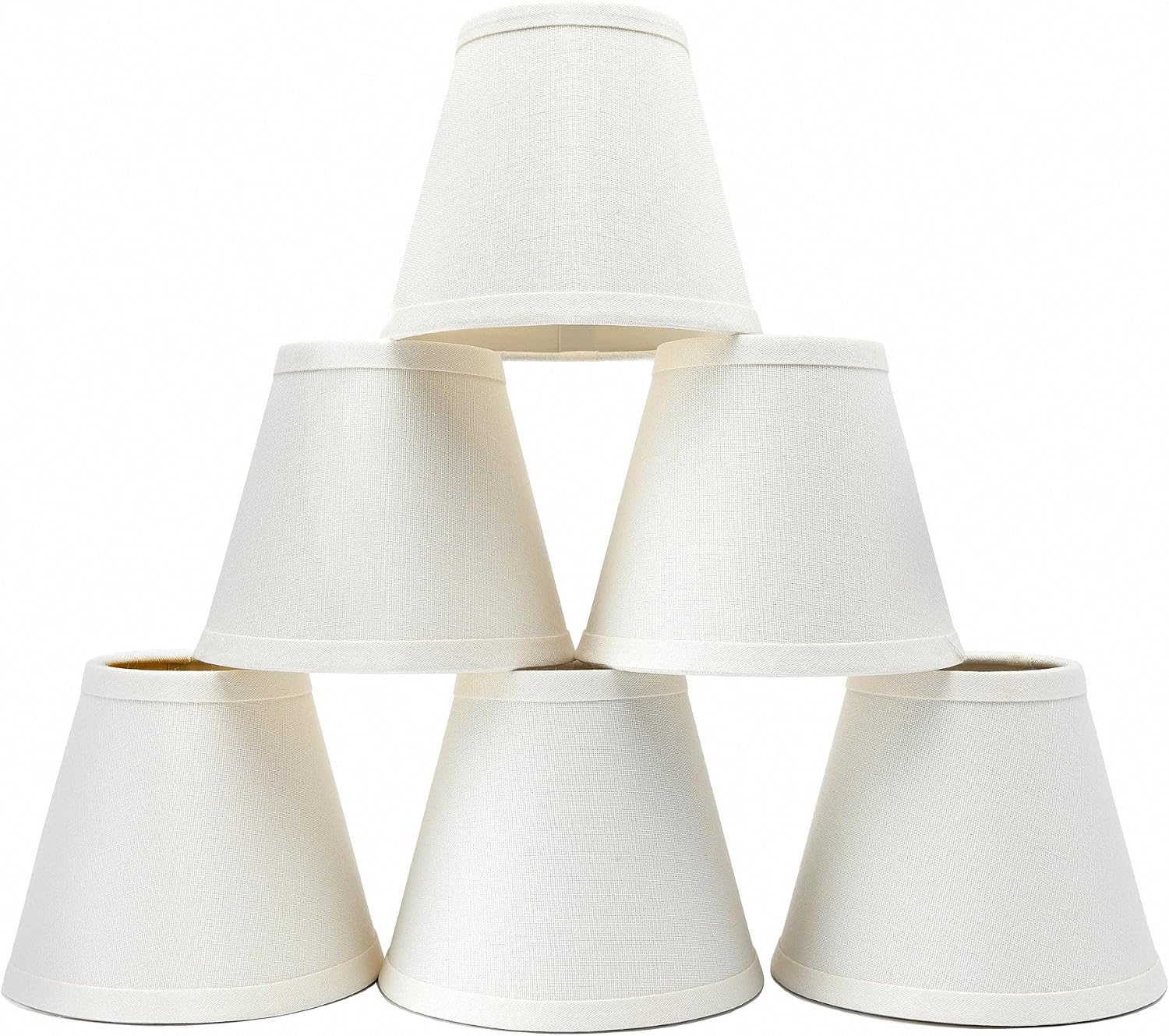Shadevie White Linen Clip-On Chandelier Lamp Shade – for Small Fixtures