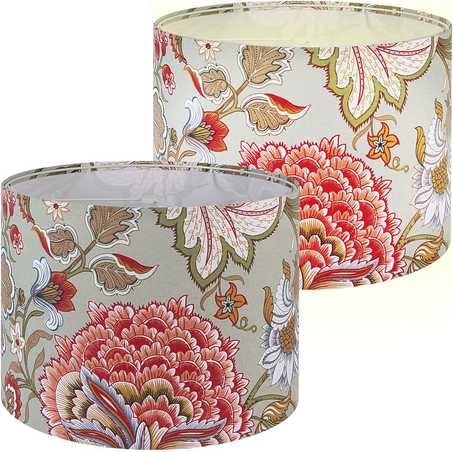 Shadevie Floral Drum Lamp Shade – for Bedroom & Living Room