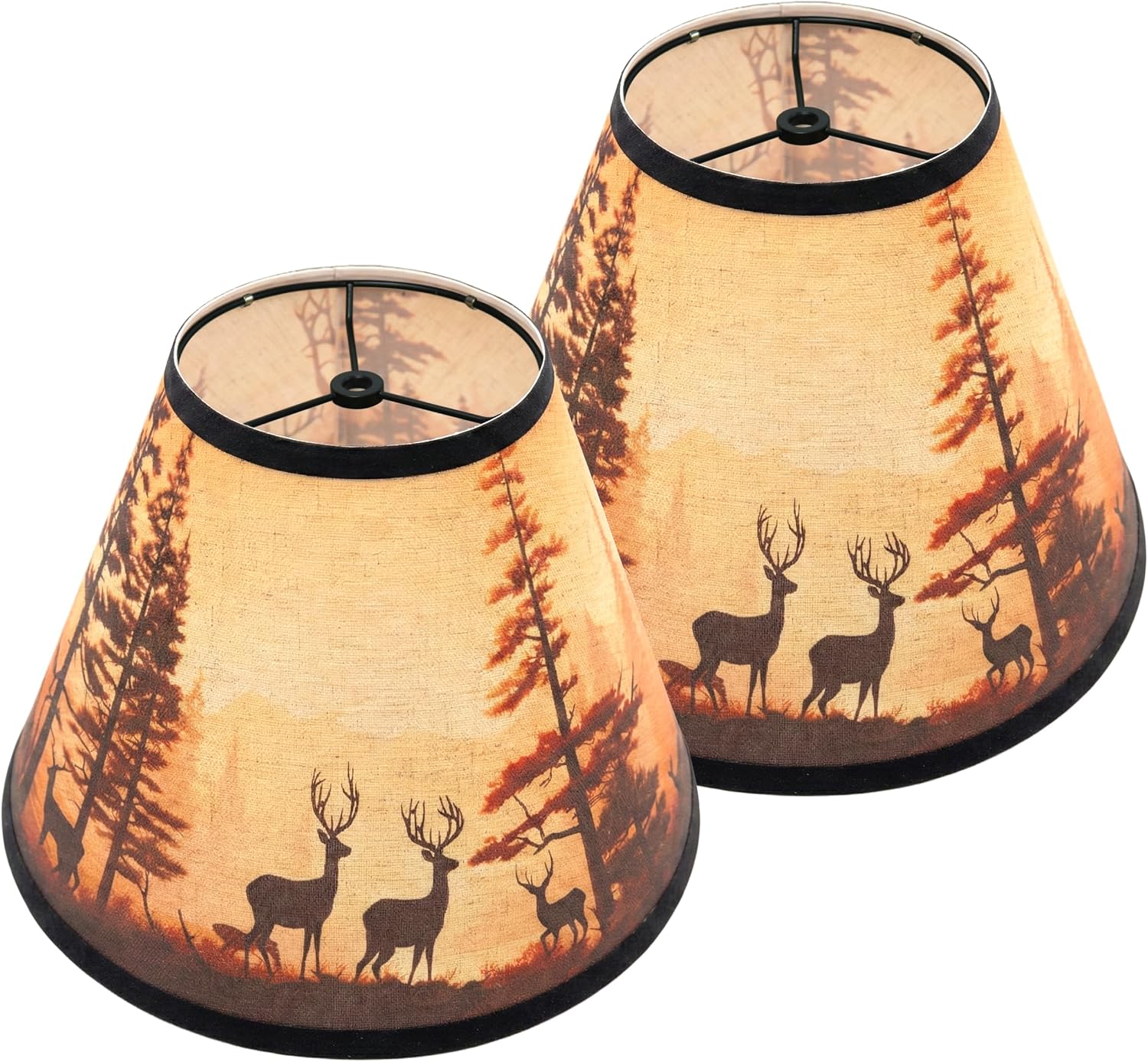 Shadevie Rustic Deer Print Drum Lamp Shade – for Cabin & Lodge Decor