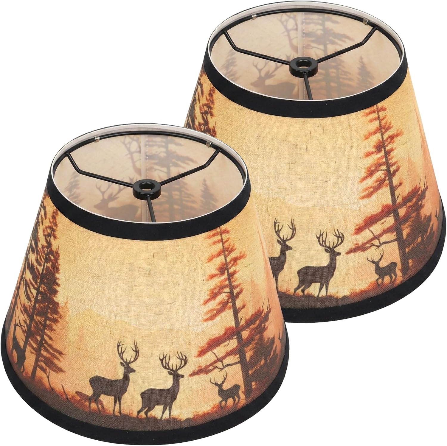 Shadevie Rustic Deer Print Drum Lamp Shade – for Cabin & Lodge Decor