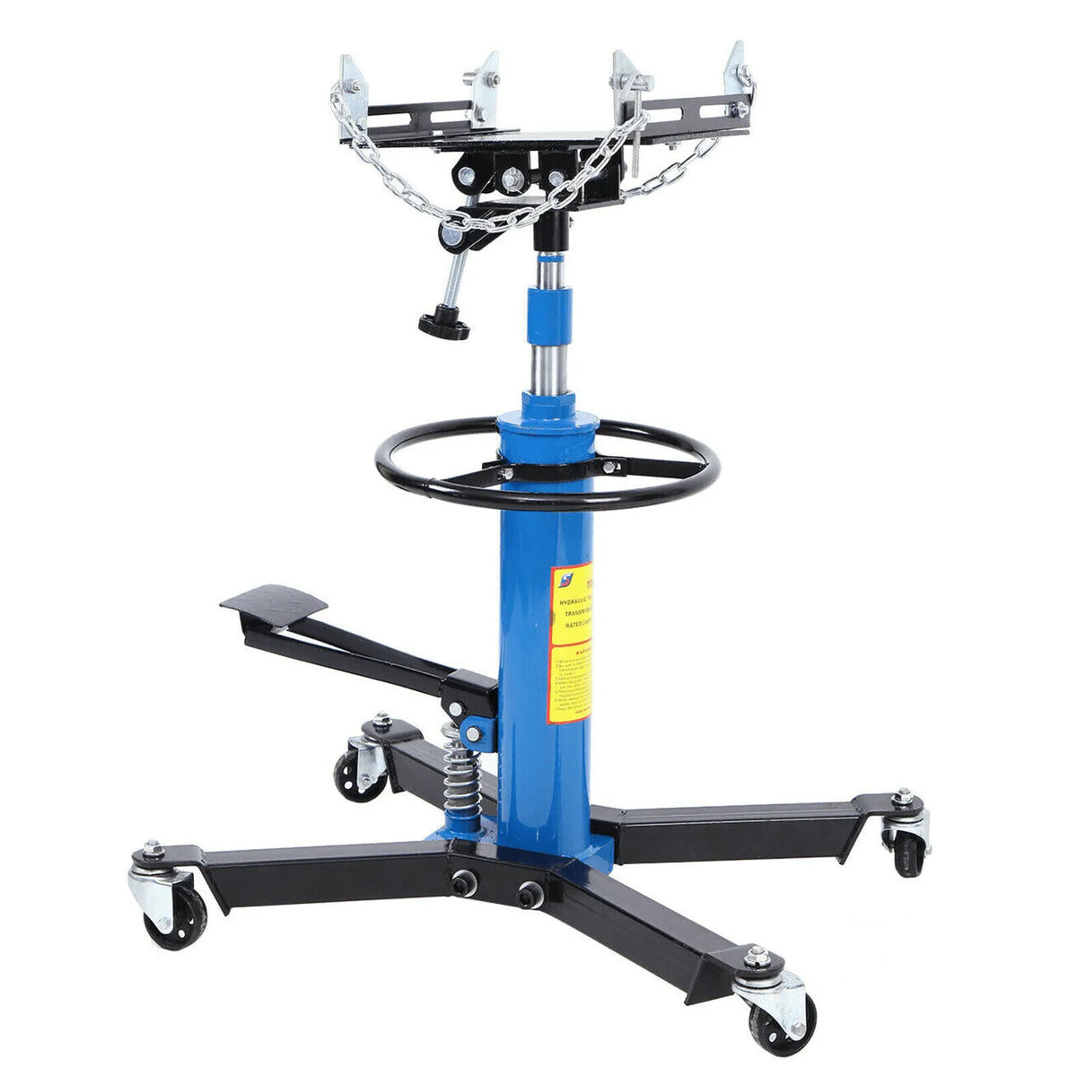 1660 Pounds Hydraulic Car Transmission Jack Vertical Lift with 360° Swivel Wheel Pedal ,BLUE,33"-70"(0.75TON