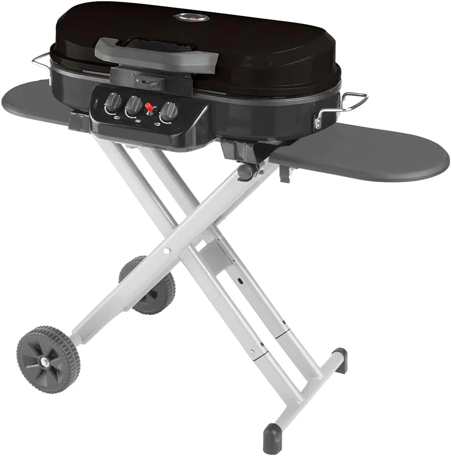 Roadtrip 285 Portable Stand-up Propane Grill, Gas Grill with 3 Adjustable Burners