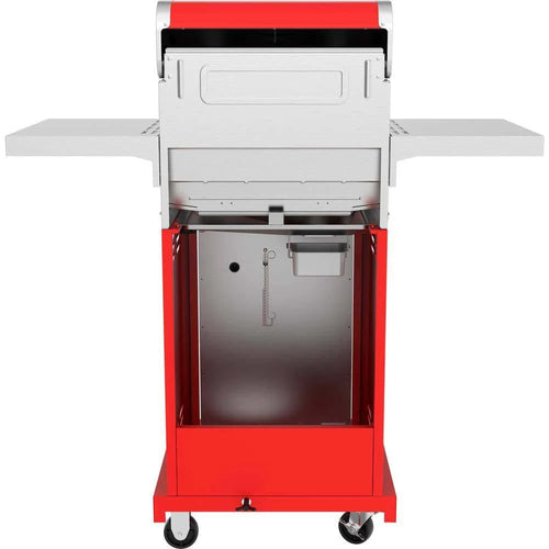 2-BURNER Propane Gas Grill, Red Stainless Steel, 28,000 Btus, Compact Design