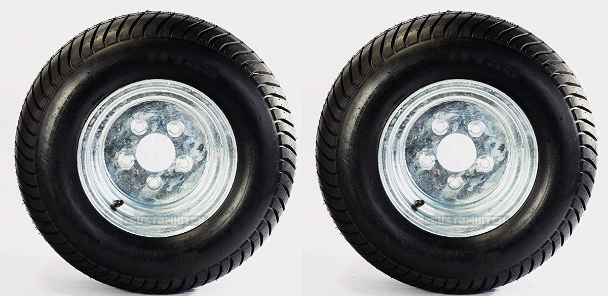 2-PACK Trailer Tire on Rim 20.5X8-10 205/65-10 20.5X8.0-10 5 Lug E Galvanized