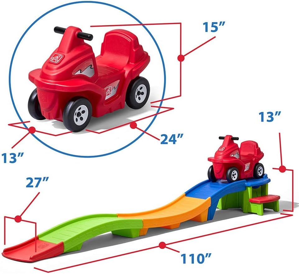 Kids' Roller Coaster Ride-On Toy with 9-Foot Track