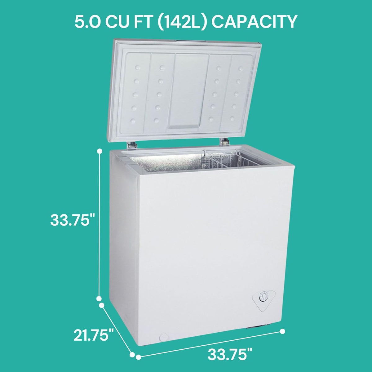 5 cu ft Chest Freezer with Removable Storage Basket