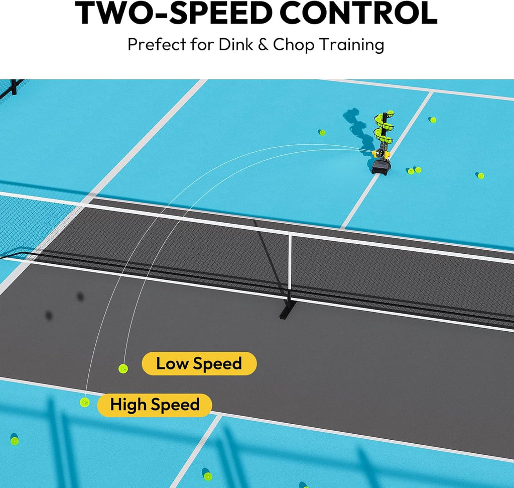 Automatic Pickleball Launcher with Adjustable Spin and Speed