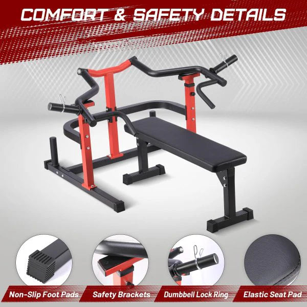 Chest Press Machine, 1050LBS Capacity, Independent Converging Arms, Weight Bench Press with Adjustable Flat Bench for Upper Body Workouts,…