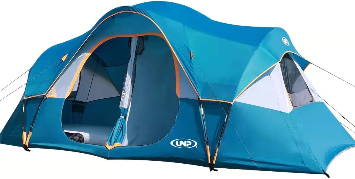 Camping Tent 10-PERSON-FAMILY Tents, Parties, Music Festival Tent, Big, Easy Up, 5 Large Mesh Windows, Double Layer, 2 Room, Waterproof,…