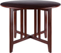 42-Inch Round Drop-Leaf Dining Table, Antique Walnut